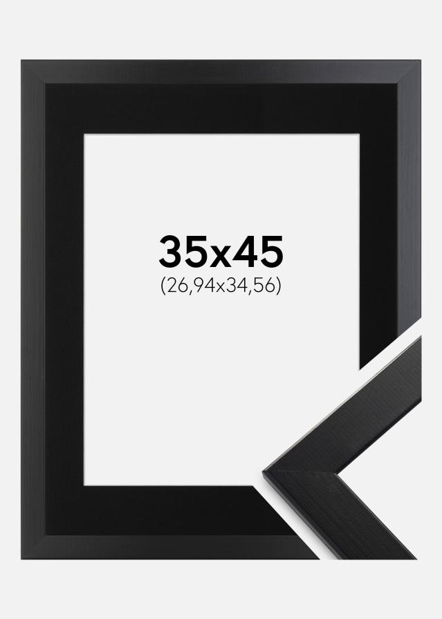 Cadre Trendline Noir 35x45 cm - Passe-partout Noir 11x14 pouces