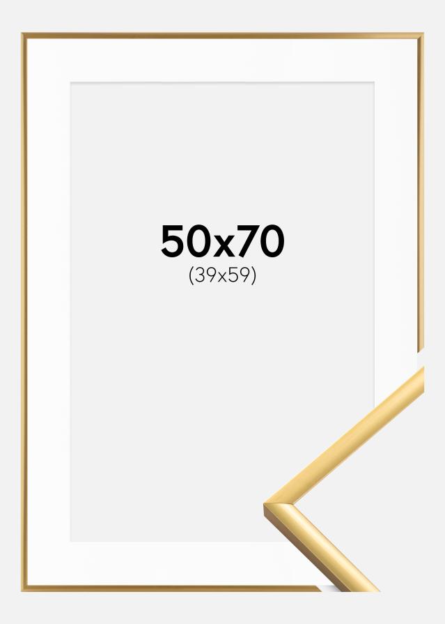 Cadre New Lifestyle Shiny Gold 50x70 cm - Passe-partout Blanc 40x60 cm