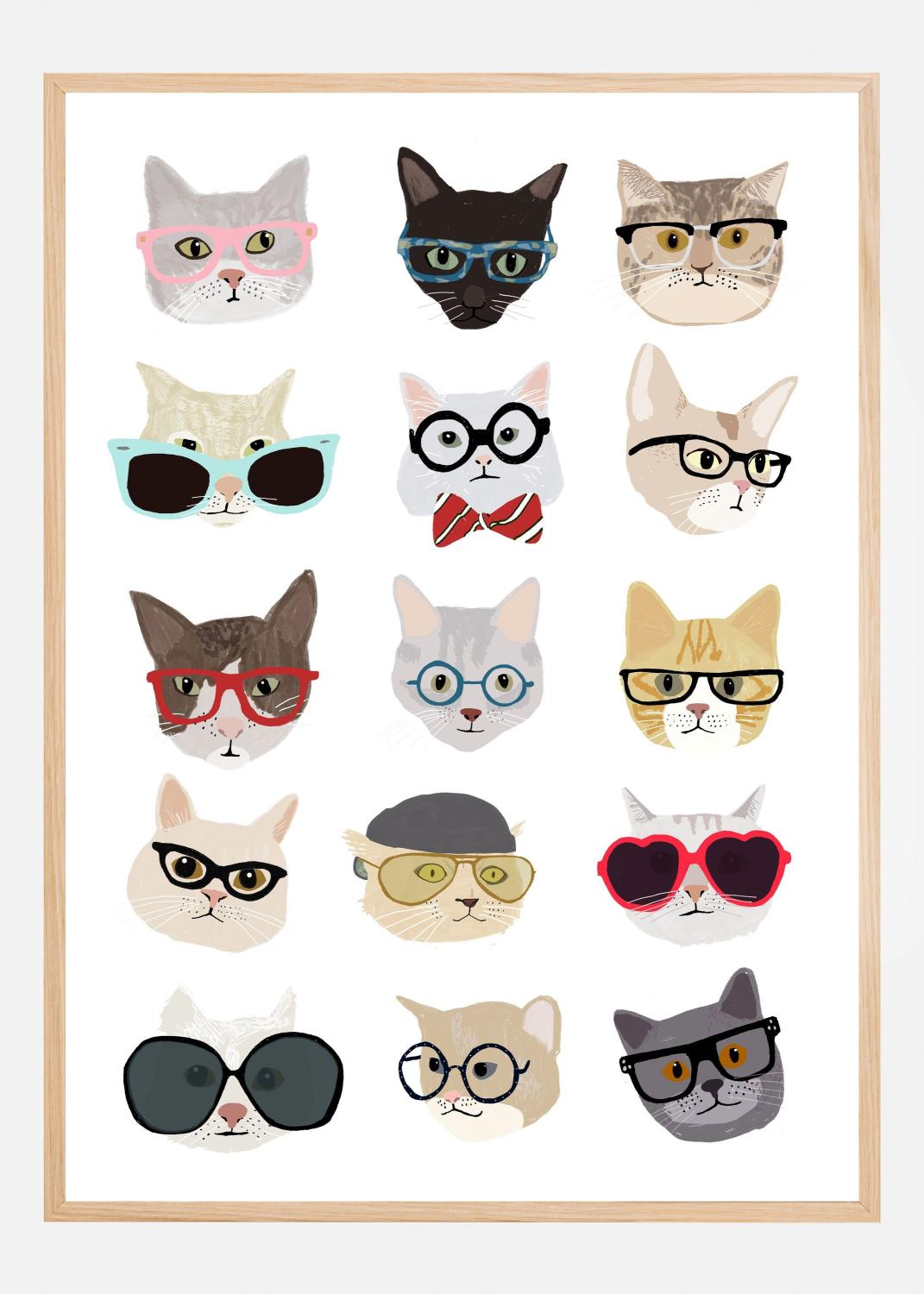 Product Image for Cats With Glasses Poster (50x70 cm)