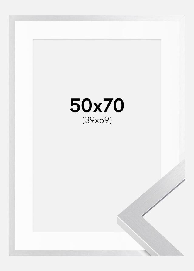 Cadre Selection Argent 50x70 cm - Passe-partout Blanc 40x60 cm