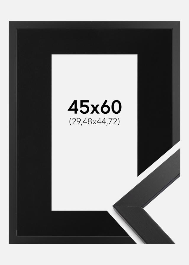 Cadre Black Wood 45x60 cm - Passe-partout Noir 12x18 pouces