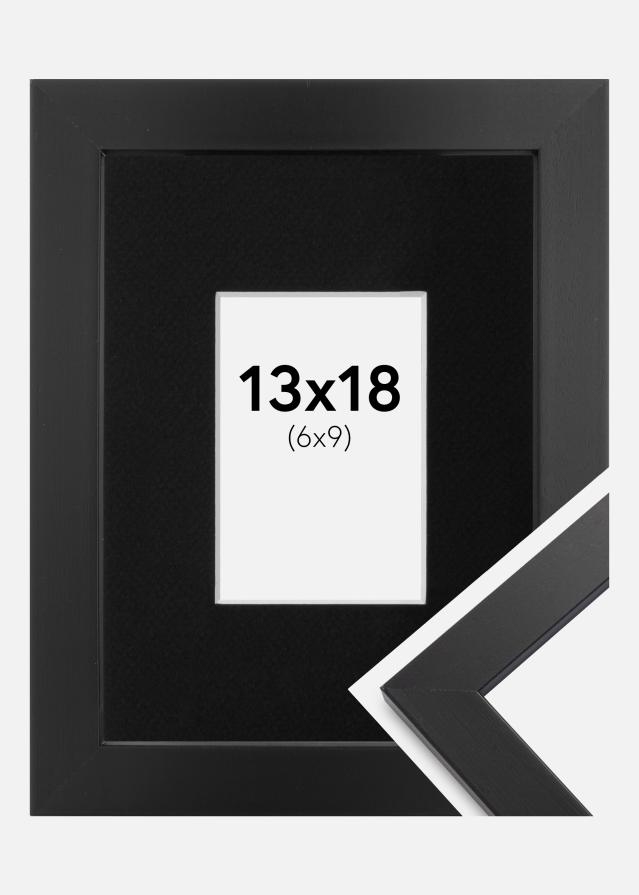 Cadre Black Wood 13x18 cm - Passe-partout Noir 7x10 cm