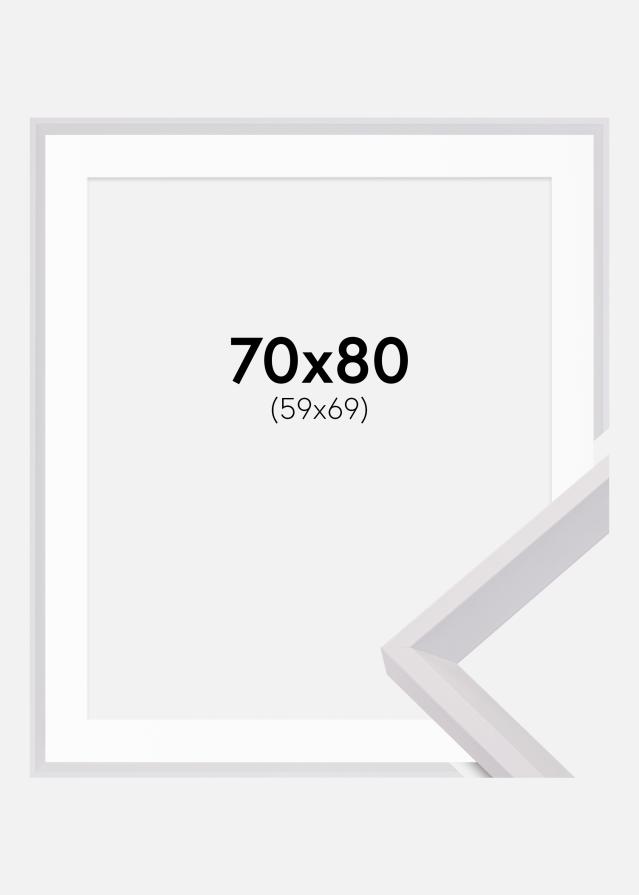 Cadre Globe Blanc 70x70 cm - Passe-partout Blanc 60x70 cm
