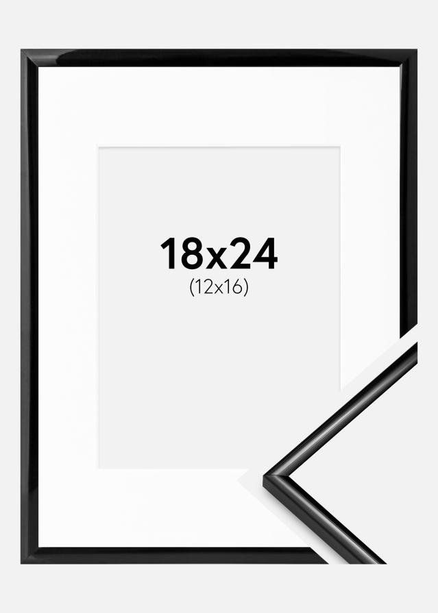 Cadre Scandi Noir 18x24 cm - Passe-partout Blanc 13x17 cm