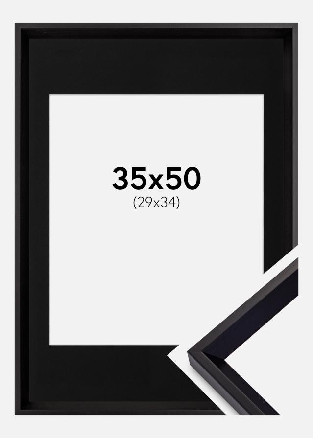 Cadre Globe Noir 35x50 cm - Passe-partout Noir 30x35 cm