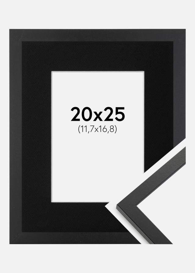 Cadre Trendy Noir 20x25 cm - Passe-partout Noir 5x7 pouces