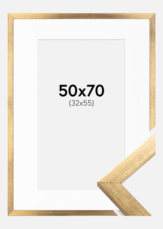 Cadre Stilren Or 50x70 cm - Passe-partout Blanc 33x56 cm