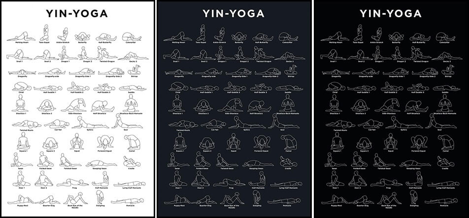 Posters illustrant des positions de yoga