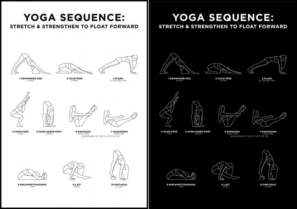 Posters de yoga en blanc ou noir